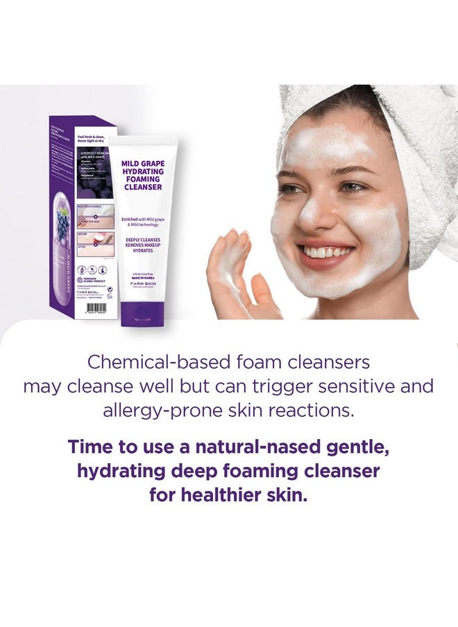 FARMSKIN Freshfood For Skin Mild Greape Hydrating Foaming Cleanser (5.9Fl.Oz 175Ml) Forming Facial Cleanser/Makeup Remover Foaming Cleanser/Deep Cleansing/Nonirritating/Korean Skin Care  - Image 2