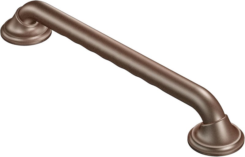 MOEN Moen LR8716D3GOWB Bathroom Safety 16Inch Designer Bathroom Grab Bar with Curled Grip Old World Bronze  - Image 1