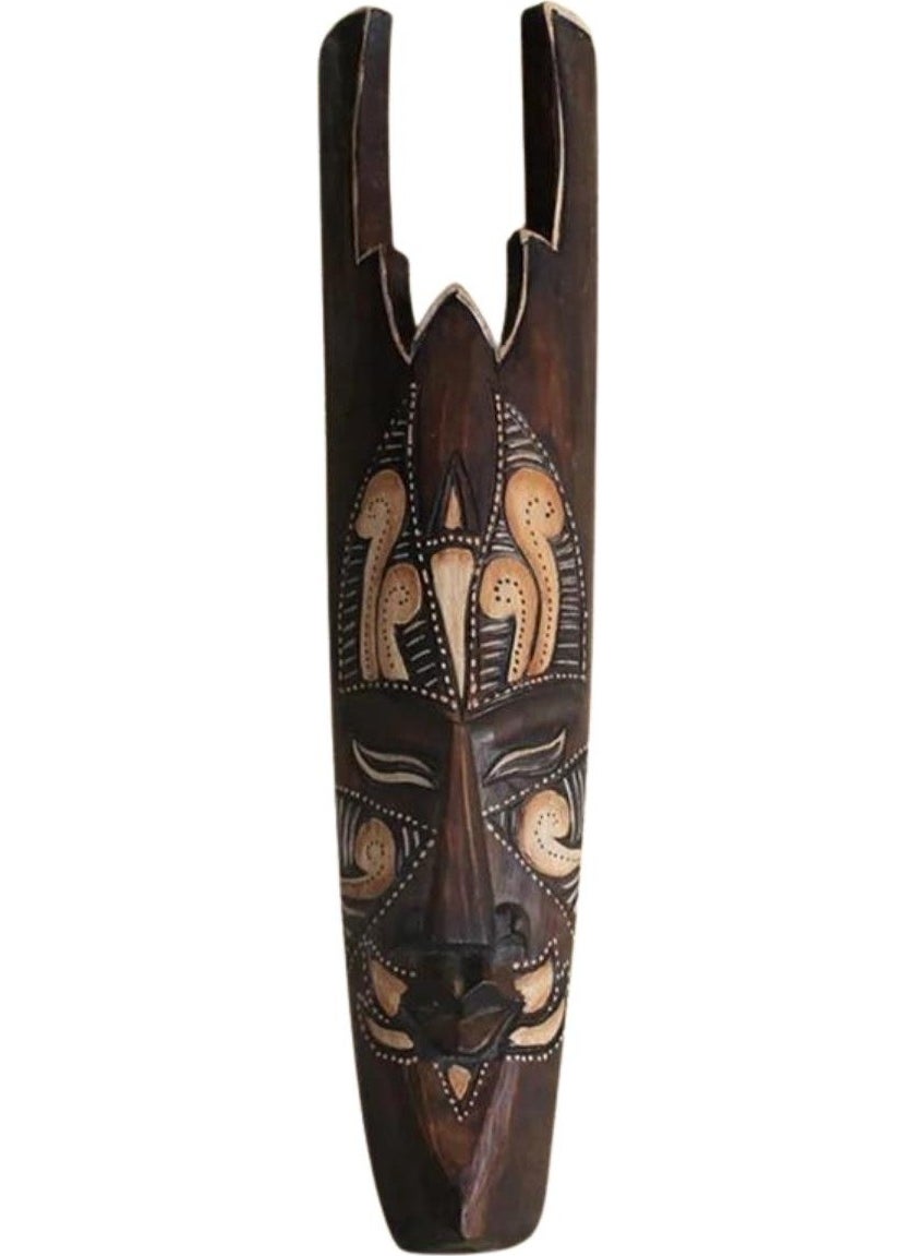 Dünyadan Hediyeler Gifts from the World Wooden Totem Aboriginal Tiki Mask 50 cm Handmade Wall Decor  - Image 5