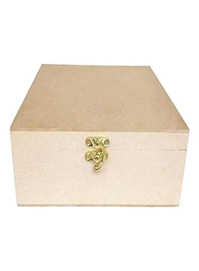 MHE Meenakshi Handicrafts Emporium - Plain MDF Wood Blank Rectangular Box Craft for Painting, Sheet Craft, Decoupage, Resin Art Work & Decoration Size (8x6 inch, Height 3 Inch) - Image 1