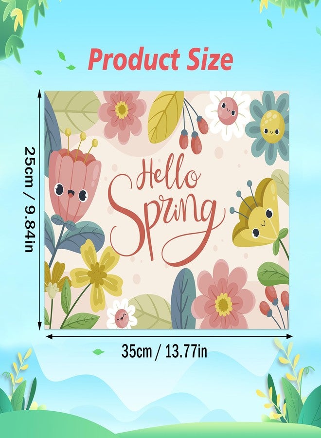 Lucleag 50 PCS Hello Spring Paper Place Mats, Cute Disposable Spring Flowers Placemats Decorative Floral Table Placemats for Springtime Easter Dinner Table Party Favors Decor, 13.8x9.8 in - Image 2