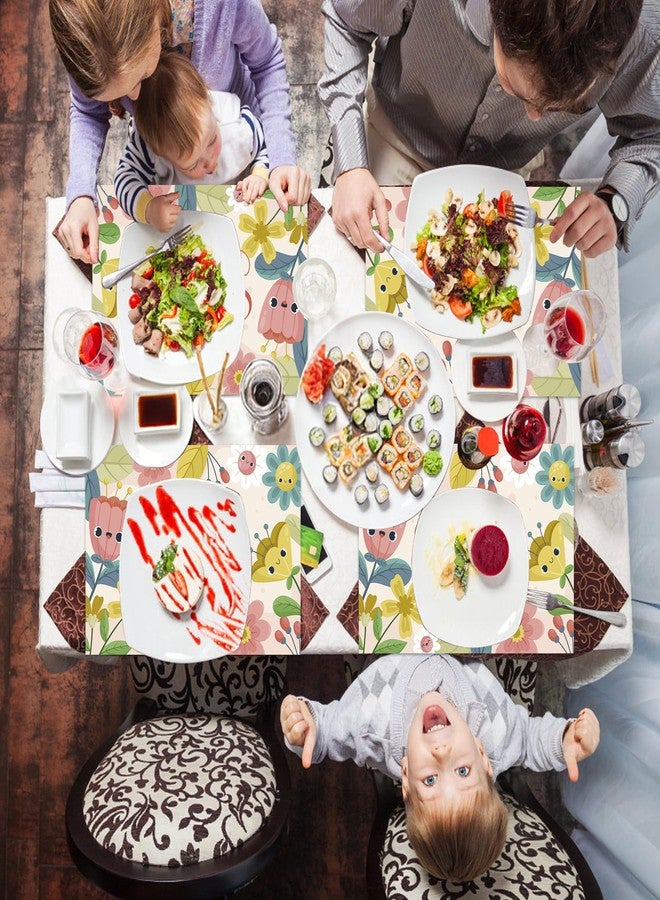 Lucleag 50 PCS Hello Spring Paper Place Mats, Cute Disposable Spring Flowers Placemats Decorative Floral Table Placemats for Springtime Easter Dinner Table Party Favors Decor, 13.8x9.8 in - Image 4