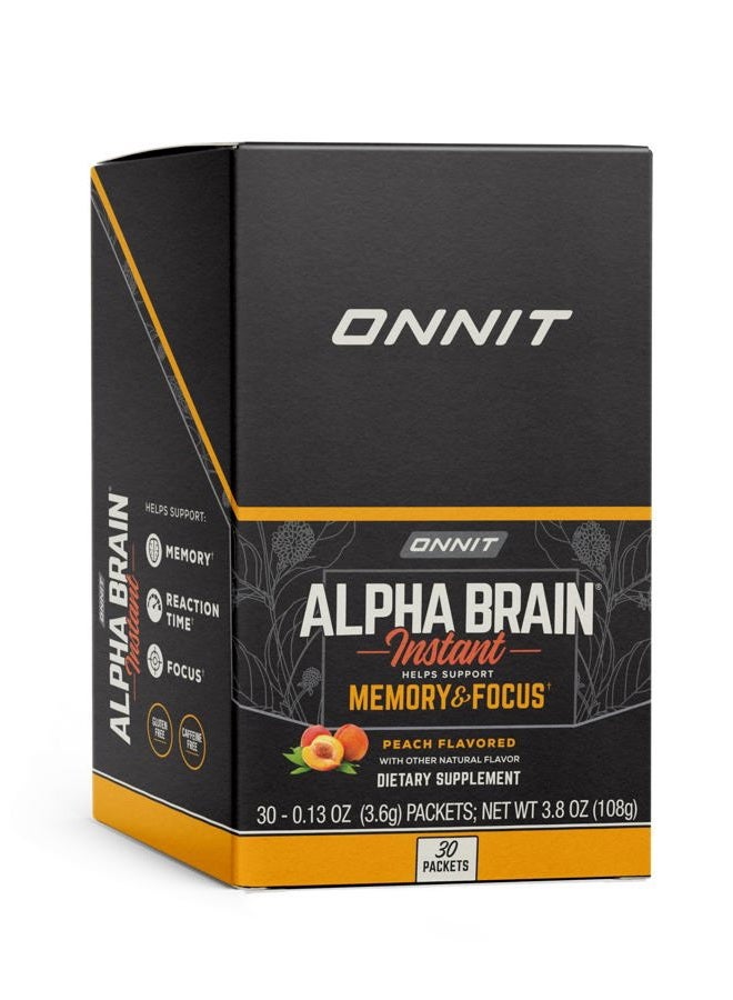 Onnit مشروب دعم الإدراك الفوري ألفا برين بنكهة الخوخ، مكمل نوتروبيك للتركيز والذاكرة والوضوح، عبوات 0.13 أونصة، 30 حبة - Image 5