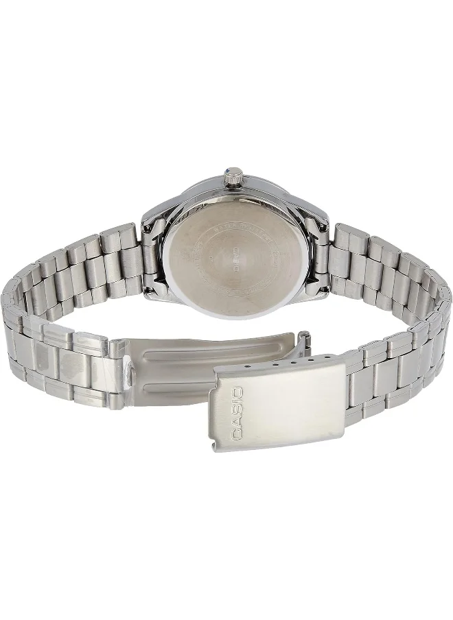CASIO Women's Analog Display Watch With Silver Stainless Steel Strap - LTP-V005D-1B