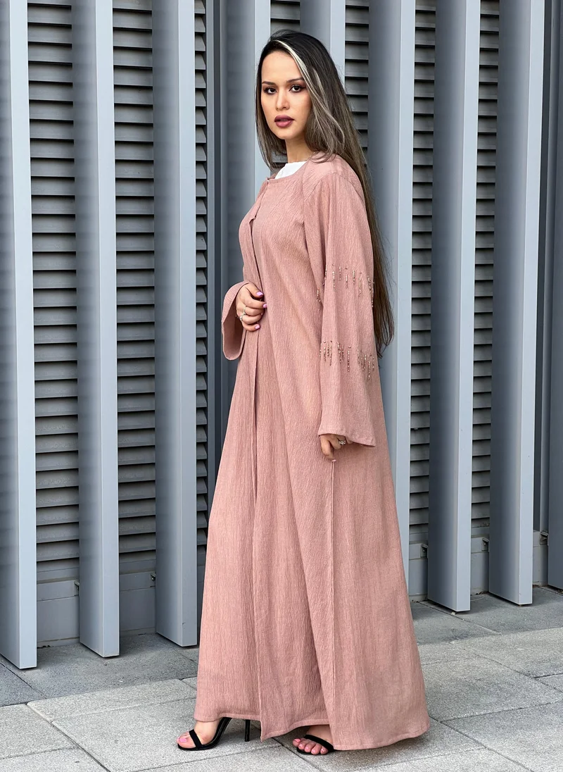 Moistreet  Embroidered Open Front Abaya for Women | Best Price UAE