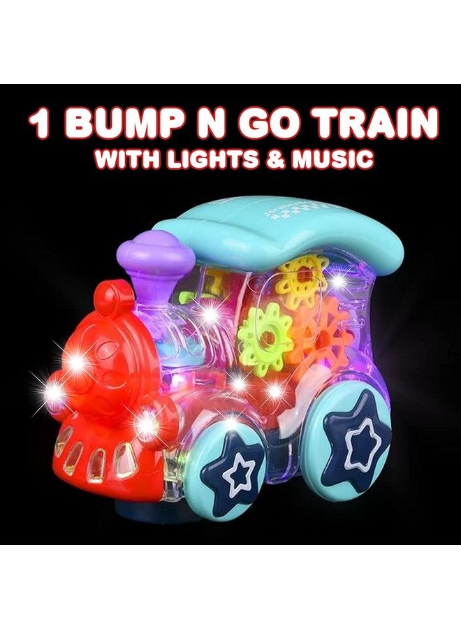 ArtCreativity قطار ألعاب شفاف مضيء للأطفال 1 قطعة سيارة لعبة تصطدم وتذهب مع تروس ملونة متحركة ومؤثرات موسيقية وضوئية لعبة تعليمية ممتعة للأطفال فكرة هدية رائعة لعيد الميلاد - Image 3