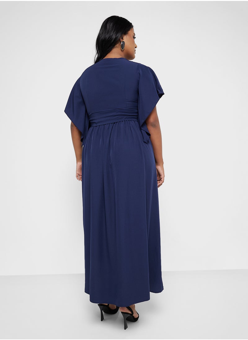 Ella Plus Flouncy Sleeve Wrap Dress  - Image 2