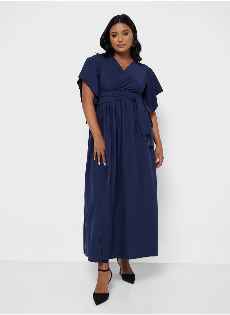 Ella Plus Flouncy Sleeve Wrap Dress  - Image 4