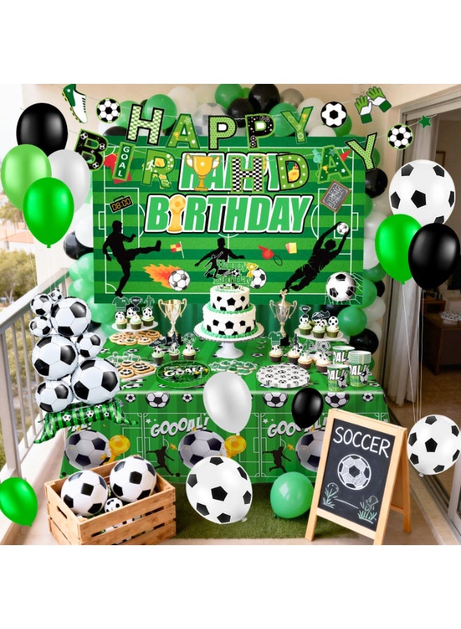 FRUITFUL PARTY 167Pcs Soccer Birthday Party Decorations for 10 Guests Include Soccer Party Tableware Balloons Plates Cups Cake Toppers etc Soccer Birthday Decorations Supplies - Image 5