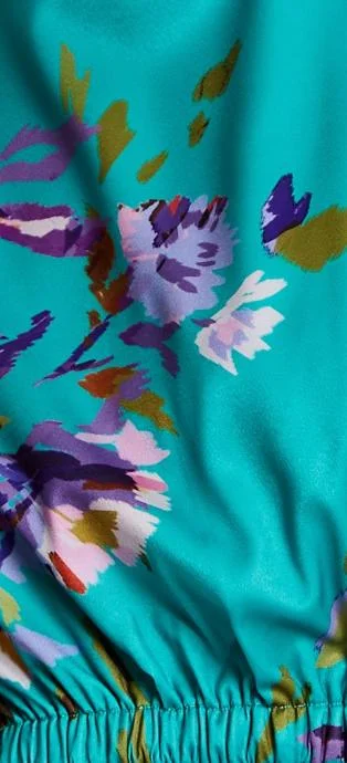 Liquorish Green Floral Crop Top With Tie Details