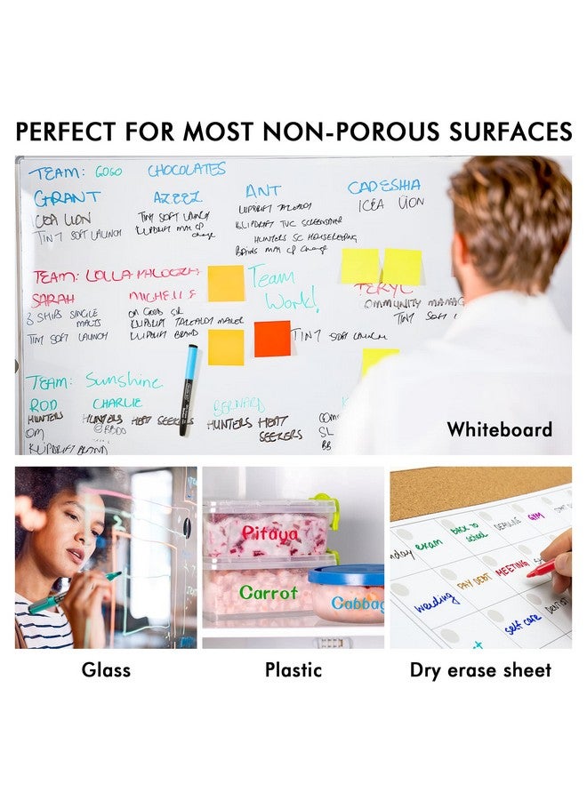 شاتل أرت أقلام تحديد قابلة للمسح، 15 لونًا من أقلام التحديد المغناطيسية للسبورة البيضاء، ذات رأس رفيع، مثالية للكتابة على السبورة البيضاء، وألواح قابلة للمسح، ومرايا للمدرسة والمكتب والمنزل - Image 4