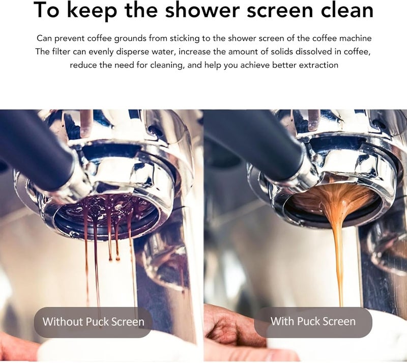 Khazna Stainless steel coffee machine secondary water distribution net, Double Layer 100μm 51mm Coffee Portafilter Puck Screen Reliable Performance for Cafe - Image 3