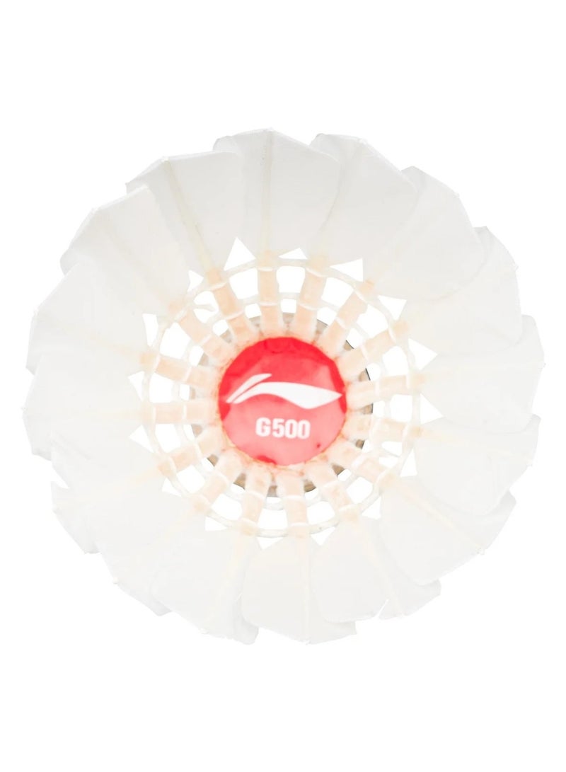 Li-Ning كرات الريشة من لي-نينغ G500 ريش الإوز (أبيض) - عبوة من 12 - Image 3