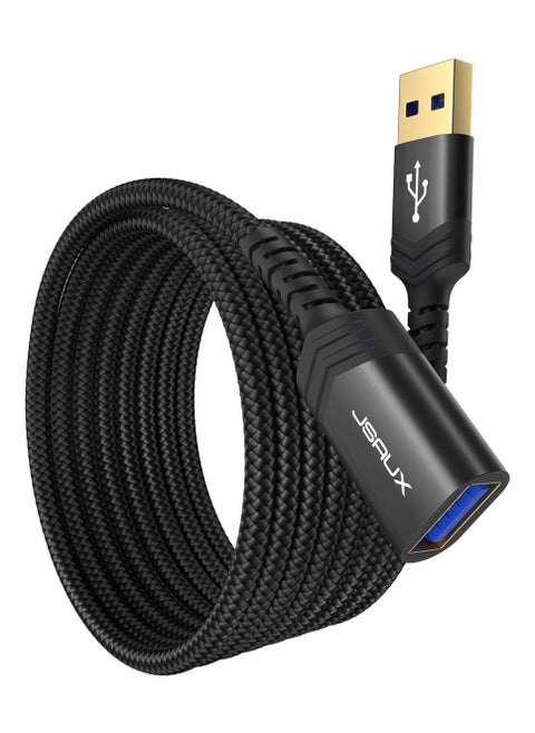 USB 3.0 Extension Cable CD0006 (2 Pack 6.6ft) USB A Extension Extender Cord High Data Transfer Compatible for USB Flash Drive, Keyboard, Printer, Xbox, Hard Drive and More-Black