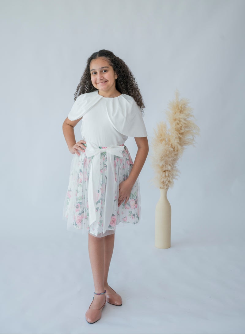 LALEENA Whispering Roses Sheer Overlay Dress - Image 1