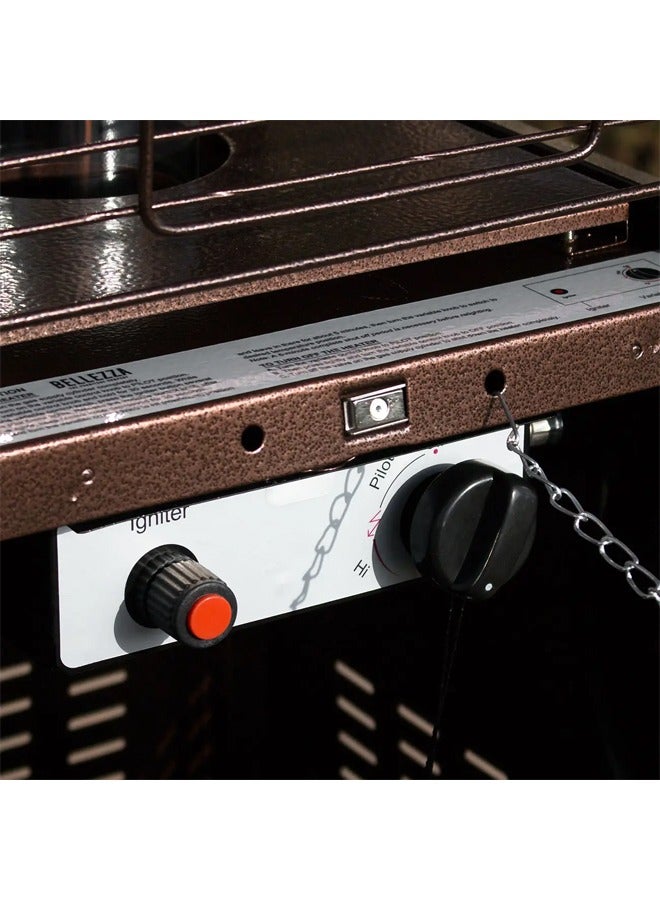 Outdoor gas fireplace and heater with quartz glass tube for outdoor patio, gardens and restaurants