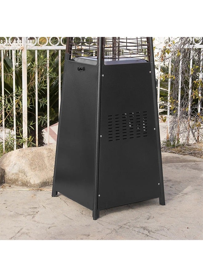 Outdoor gas fireplace and heater with quartz glass tube for outdoor patio, gardens and restaurants