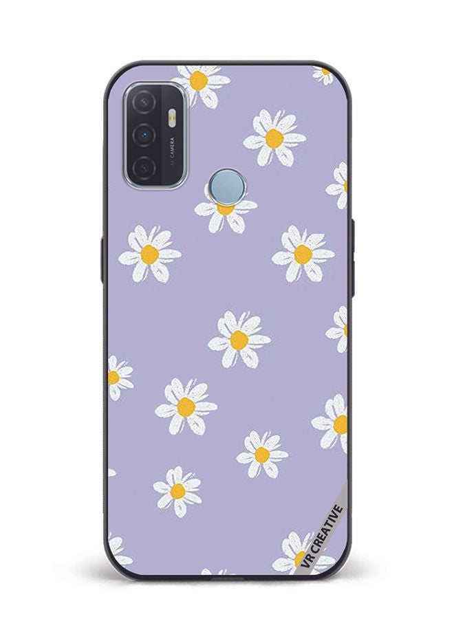 VR CREATIVE Protective Case Cover For Oppo A53 Daisy Flower Design Multicolour - Image 1