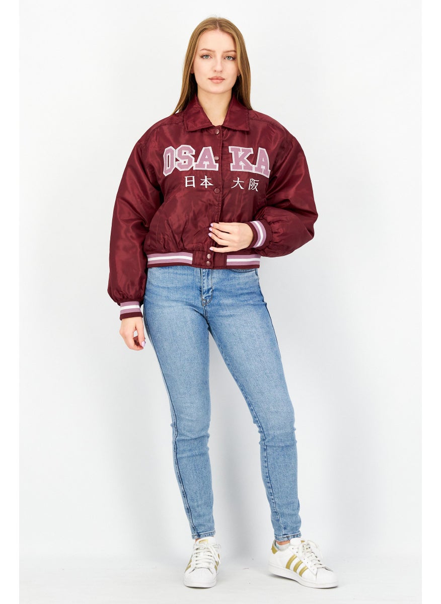 Don't Call Me Jennyfer - Women Osaka Puffer Jacket, Burgundy - Image 1