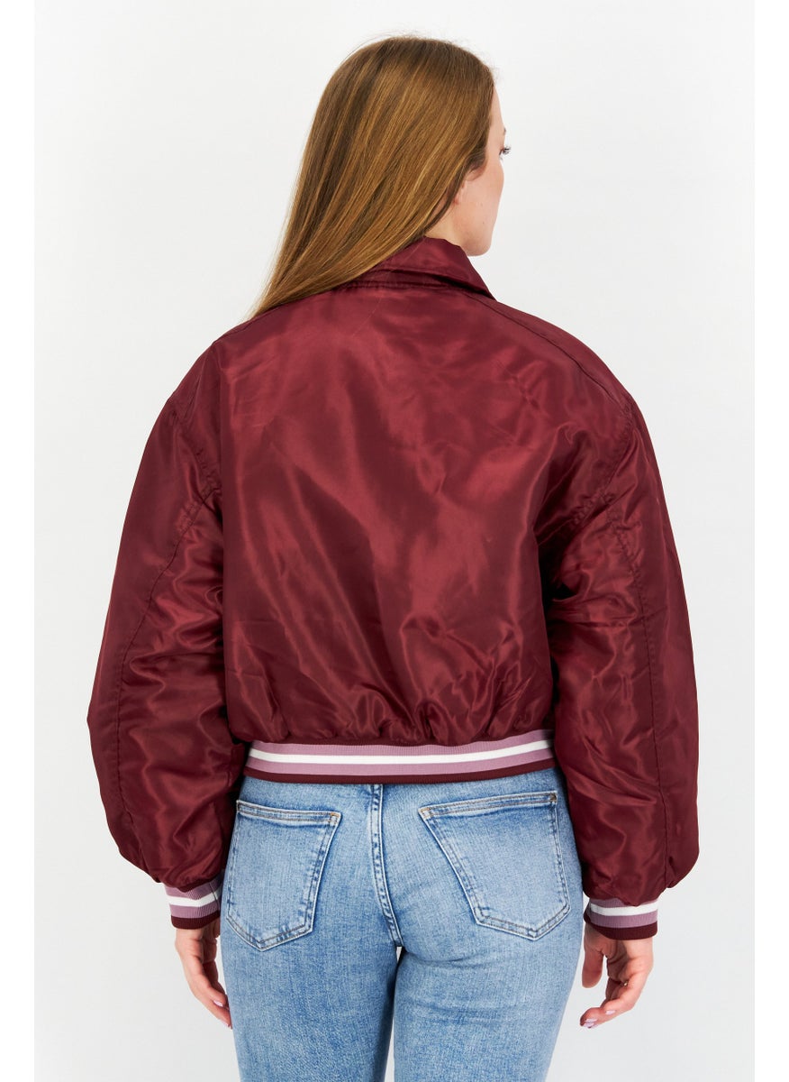 Don't Call Me Jennyfer - Women Osaka Puffer Jacket, Burgundy - Image 1