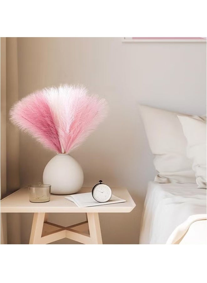 OMEVE 6Pcs Pampas Grass Pink Decor,Faux Pampas Grass Home Decor,Artificial Pampas Grass Blush Fake Pampas,Short Vase Room Decoration  - Image 5