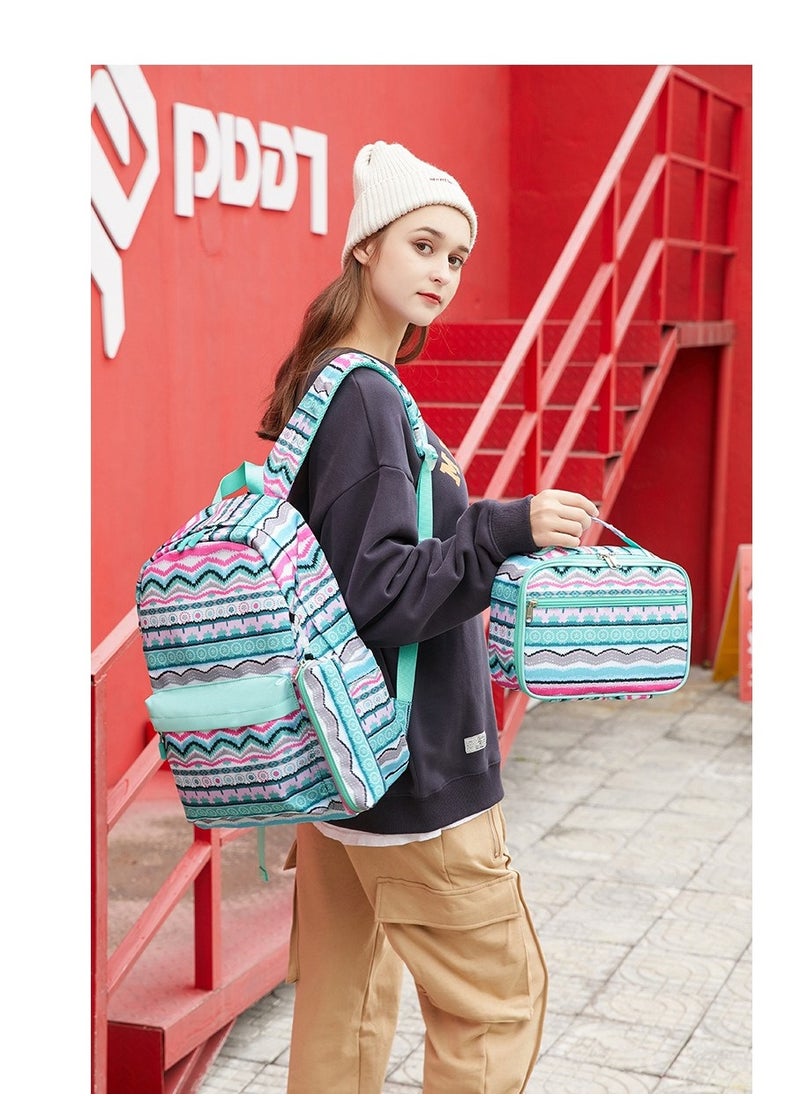 Taiahiro New three-piece set of schoolbags for primary and secondary school students with Marine element printed patterns and large-capacity campus backpacks  - Image 2