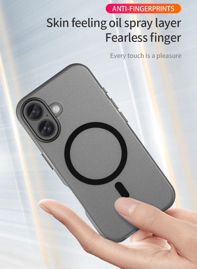 CoomBe iPhone 16 MagSafe Case Magnetic Back Cover,【Full Shockproof Protection】Translucent Matte Back, Slim Phone Cover with Strong Magnet for Apple 16 (2024)(Black) - Image 4