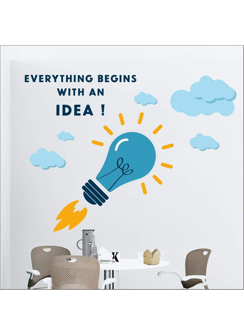 StickMe - StickMe 'Everything Begins with an Idea - Office - Motivational - Inspirational - Quotes - Wall Sticker ' -SM560 (Multi Colour, Vinyl - 100cm X 80 cm) - Image 1