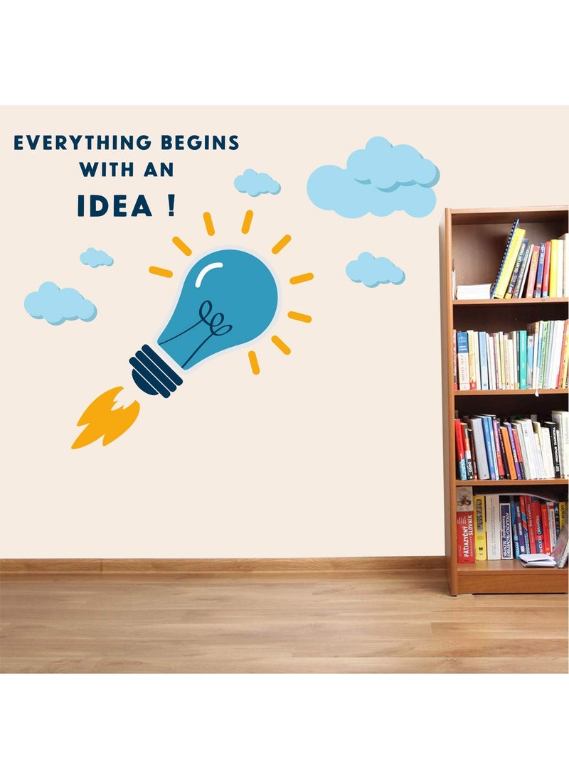 StickMe - StickMe 'Everything Begins with an Idea - Office - Motivational - Inspirational - Quotes - Wall Sticker ' -SM560 (Multi Colour, Vinyl - 100cm X 80 cm) - Image 1