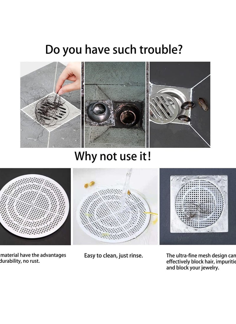NIBEMINENT Shower Drain Filter, Hair Extension Mesh Plastic Floor Sink Strainer Can Be Cut Easy to Install and Clean, Fits Different Size Openings, Bathroom, Washbasin, Tub, Kitchen (4 Pieces)  - Image 3