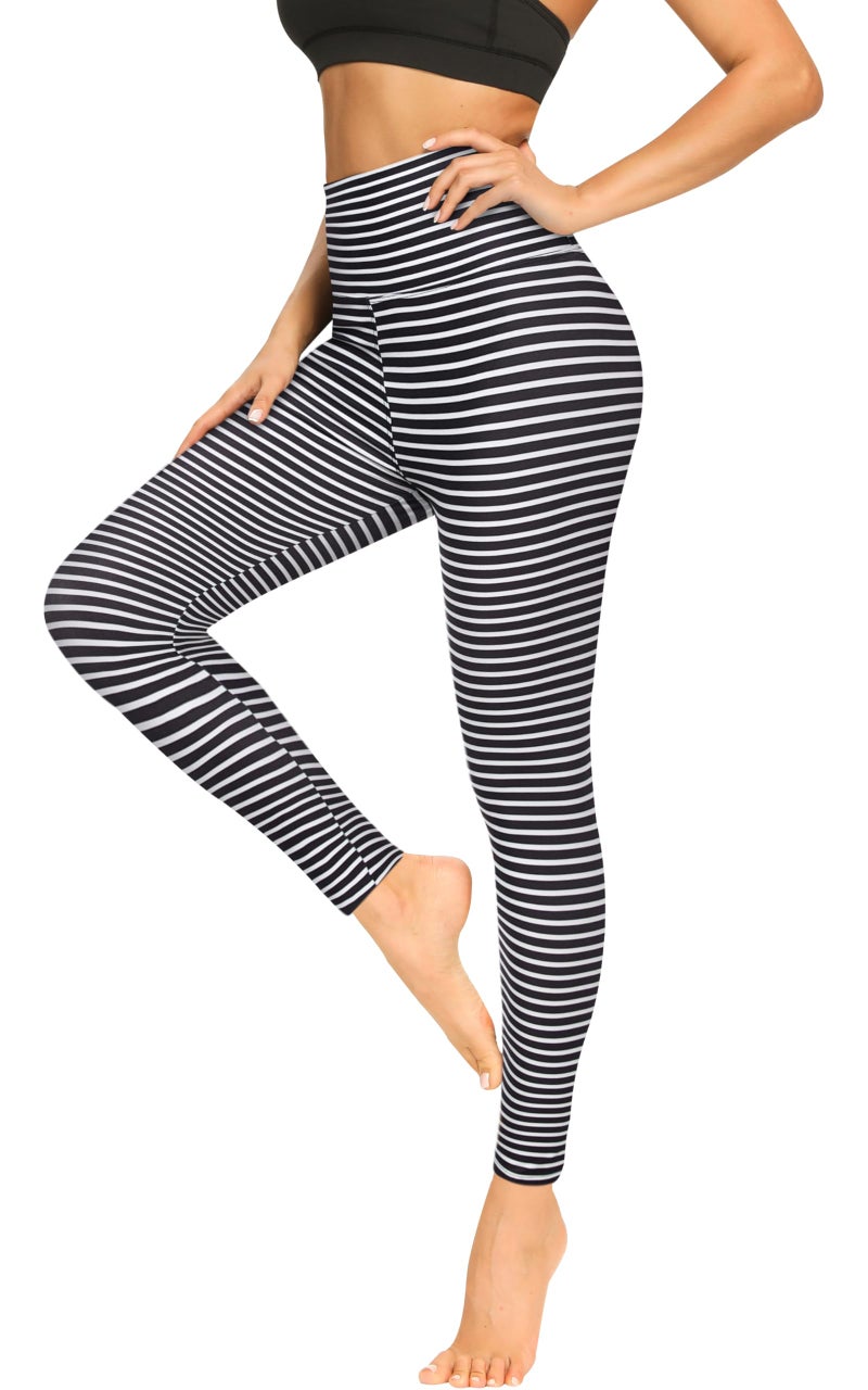 FULLSOFT Buttery Soft Leggings for Women - High Waisted Tummy Control No See Through Workout Yoga Cycling Tights Pants Valentineâ€™s Day Thanksgiving Tracksuit(Horizontal Stripes,XX-Large-3X-Large) - Image 1