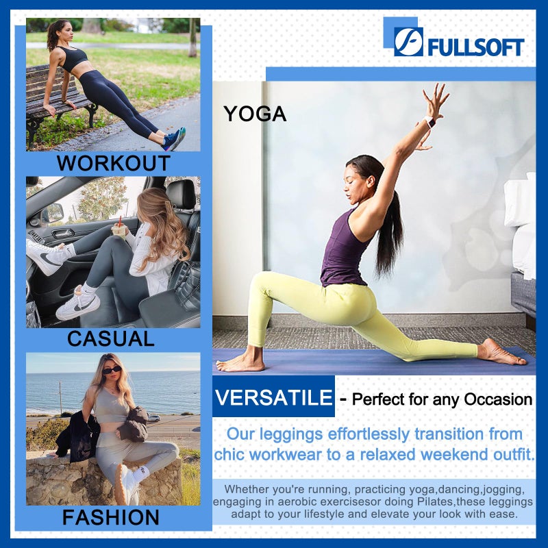 FULLSOFT Buttery Soft Leggings for Women - High Waisted Tummy Control No See Through Workout Yoga Cycling Tights Pants Valentineâ€™s Day Thanksgiving Tracksuit(Horizontal Stripes,XX-Large-3X-Large) - Image 5