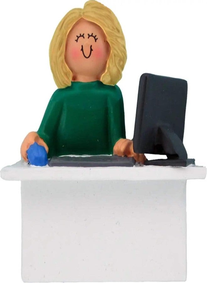 سنترال مستخدمة كمبيوتر، شقراء، زينة شجرة عيد الميلاد شخصية - Image 2