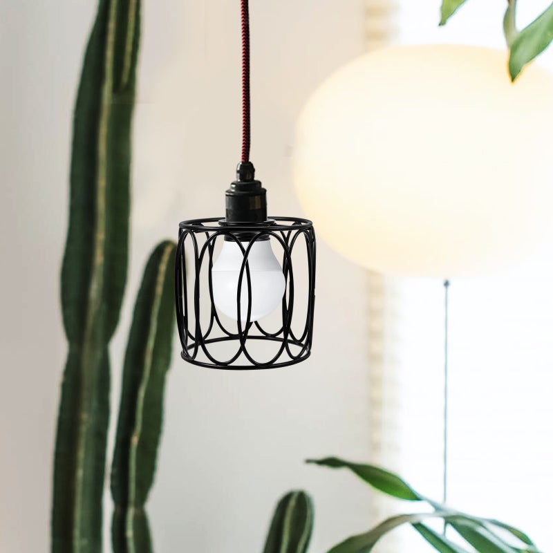 Light Metal Lampshade Hollow Lampshade Hanging Ceiling Light Lampshade (E14) - Image 5