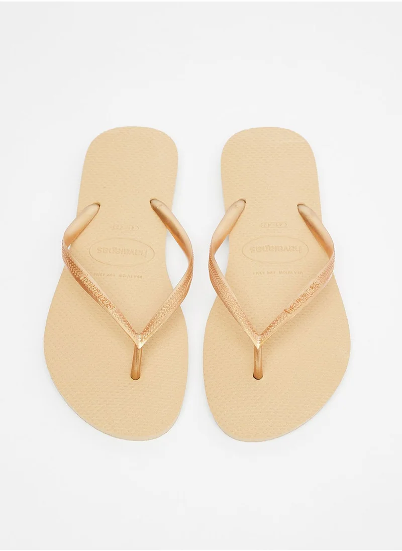 havaianas Slim Logo Flip Flops