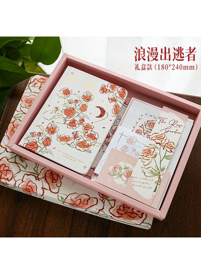 Bluejw Retro Art Handbook Net Celebrity Ins Style Notebook Gift Box Suit Primary School Student's Journal Notepad Handbook - Image 1