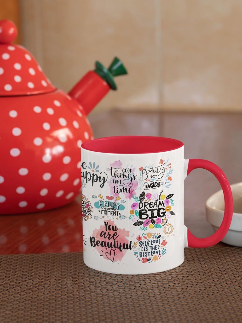 TAJNAN “Dream Big, Be Happy” Inspirational Quote Mug –You are Beautiful Affirmation Mug- 11oz Ceramic Coffee Cup with Positive Affirmations – Motivational Gift for Women, Teens & Friends - Image 5
