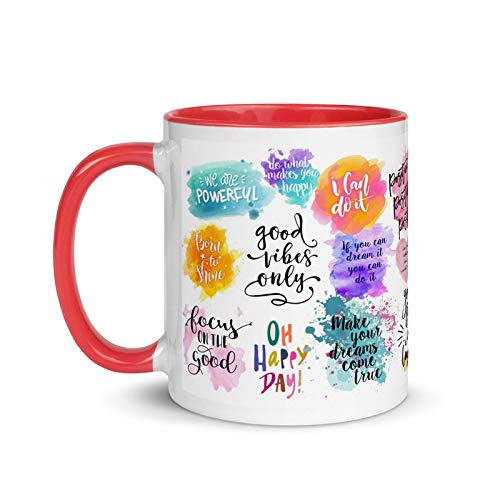 TAJNAN “Dream Big, Be Happy” Inspirational Quote Mug –You are Beautiful Affirmation Mug- 11oz Ceramic Coffee Cup with Positive Affirmations – Motivational Gift for Women, Teens & Friends - Image 2