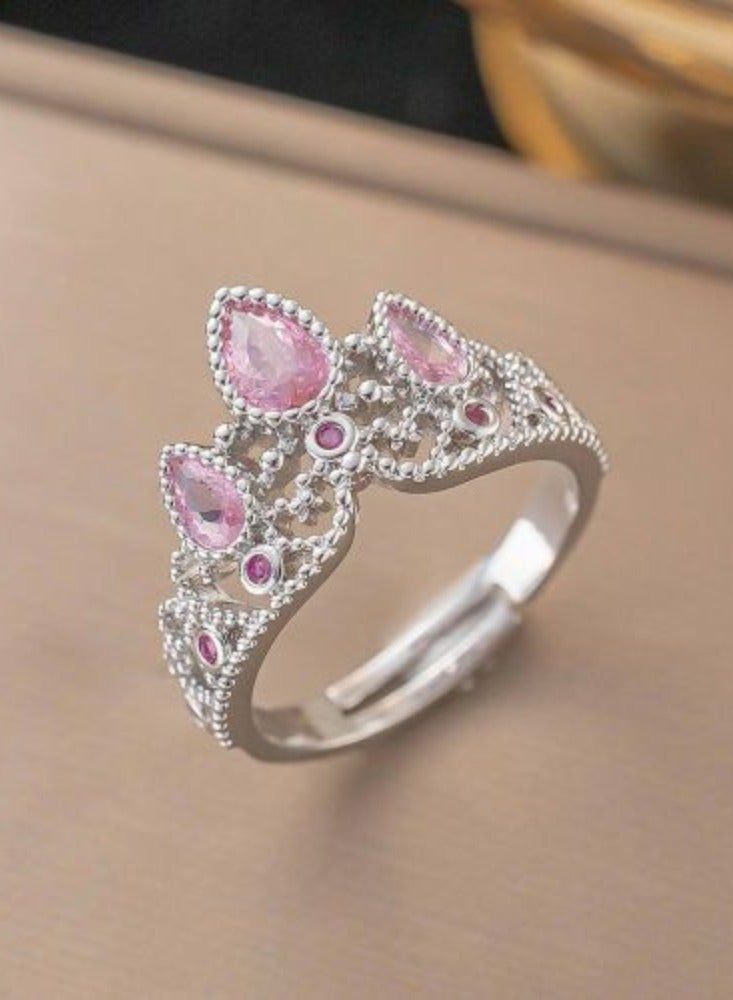 Rwnq "Princess Rapunzel's Crown Ring" From Rwnq (Gold Plated, Free Size) - Royal Elegance and Enchanting Sparkle for Every Girl- women's accessory - free size - stainless steel accessories - women's accessories - ring - accessory  - Image 1