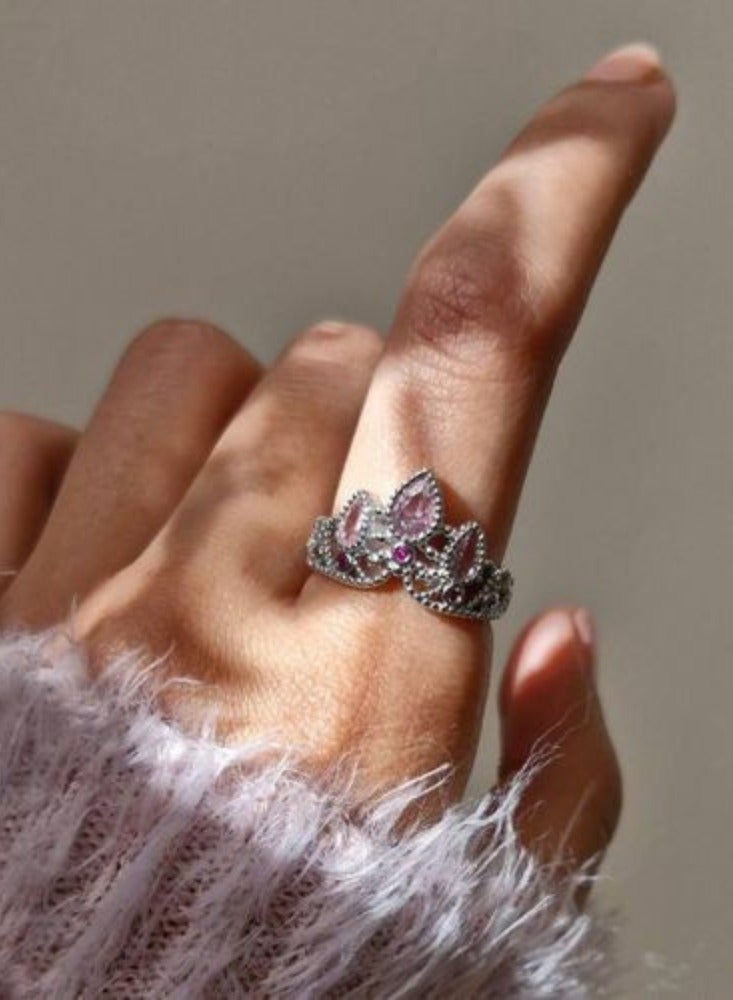 Rwnq "Princess Rapunzel's Crown Ring" From Rwnq (Gold Plated, Free Size) - Royal Elegance and Enchanting Sparkle for Every Girl- women's accessory - free size - stainless steel accessories - women's accessories - ring - accessory  - Image 2