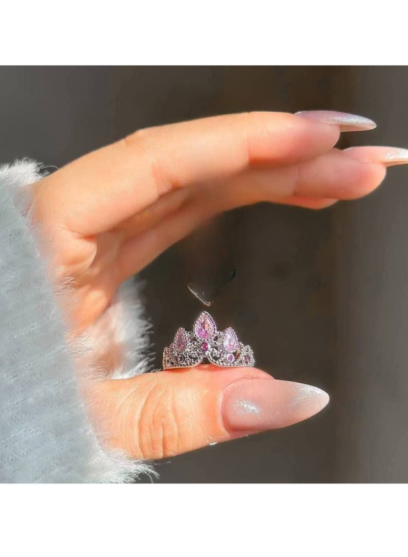 Rwnq "Princess Rapunzel's Crown Ring" From Rwnq (Gold Plated, Free Size) - Royal Elegance and Enchanting Sparkle for Every Girl- women's accessory - free size - stainless steel accessories - women's accessories - ring - accessory  - Image 3