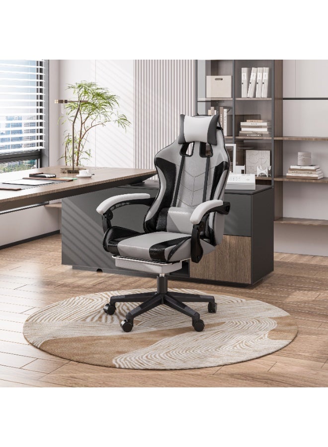 Zanaboni Professional PU Leather Gaming Chair with Footrest - Adjustable Ergonomic Computer Office Chair for Ultimate Comfort, High Back Support, and 135° Recline for Work, Gaming, and Rest - Image 5