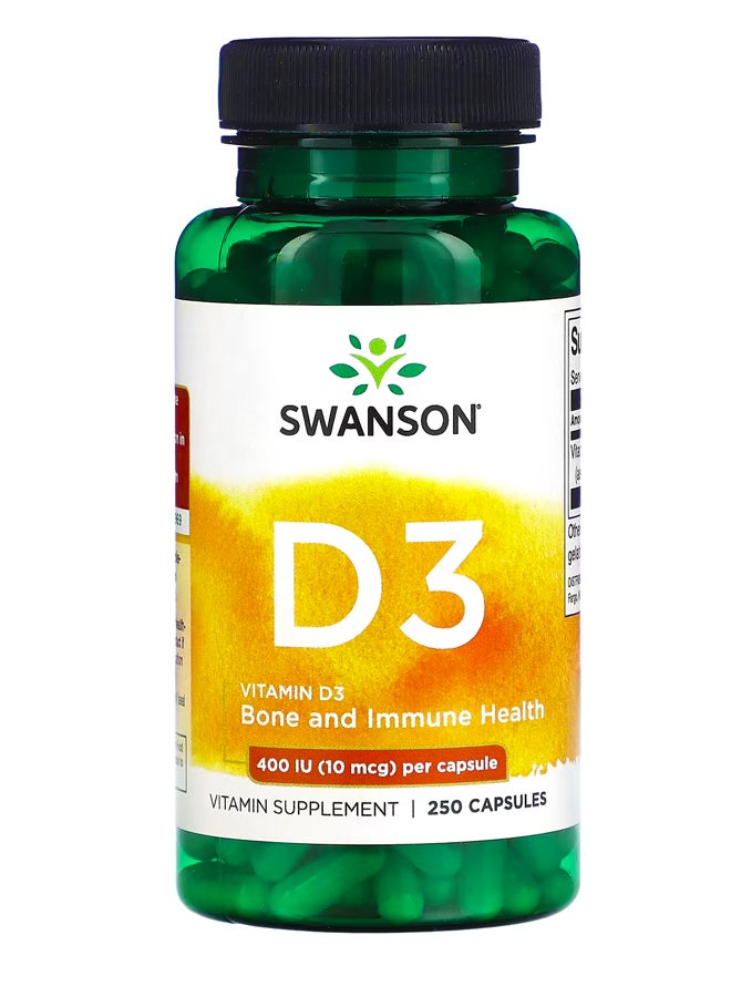 SWANSON Vitamin D3 400 IU (10 mcg) 250 Capsules