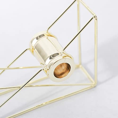 Teensery Metal Wire Tape Dispenser Desktop Tape Holder Tape Cutter for Home School Office Supplies, 1 Piece (Gold) - Image 4