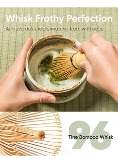 Generic 4-Piece Japanese Matcha Set, Ceramic Matcha Bowl+Whisk Holder+Bamboo Whisk+Spoon- 4pc Bamboo Matcha Tools for Matcha Traditional Tea Set  - Image 4