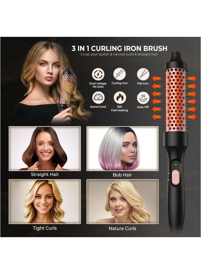 Thermal Brush, 32mm Heated Curling Brush for Perfect straight hair  Voluminous Curls - Dual Voltage, 30s Fast Heating, Ceramic Tourmaline Ionic Technology - Image 5