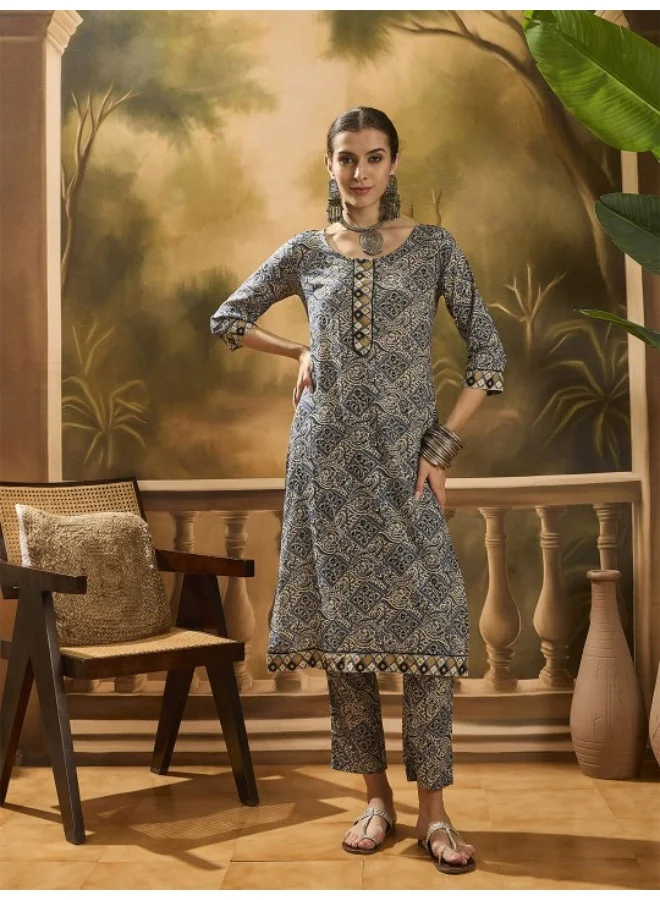 أيه كيه إس Teal Blue Kurta Set with pants