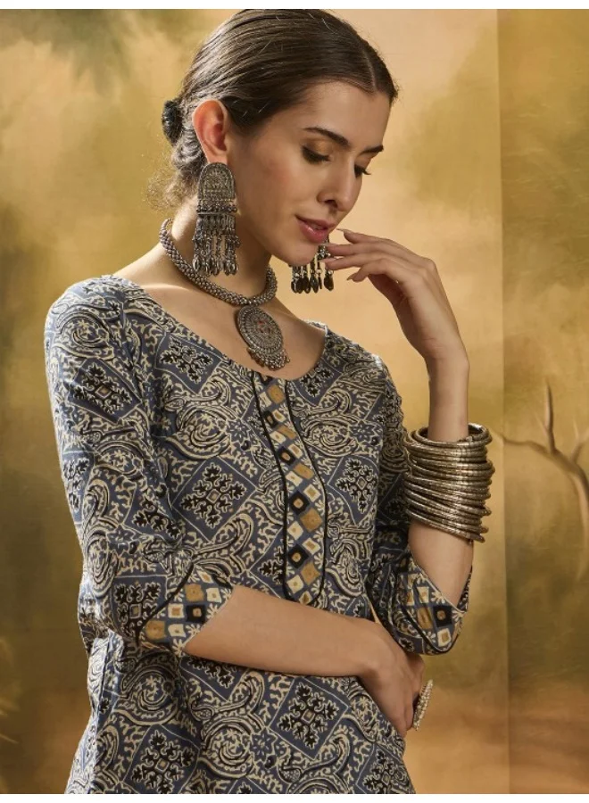 أيه كيه إس Teal Blue Kurta Set with pants