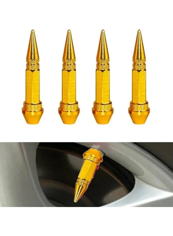 4 PCS - Car Wheel Valve Stem Caps - Multi-Color Aluminum Metal - Tire Air Cover for Cars & Motorcycles - Image 1