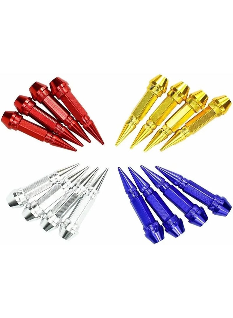 4 PCS - Car Wheel Valve Stem Caps - Multi-Color Aluminum Metal - Tire Air Cover for Cars & Motorcycles - Image 3